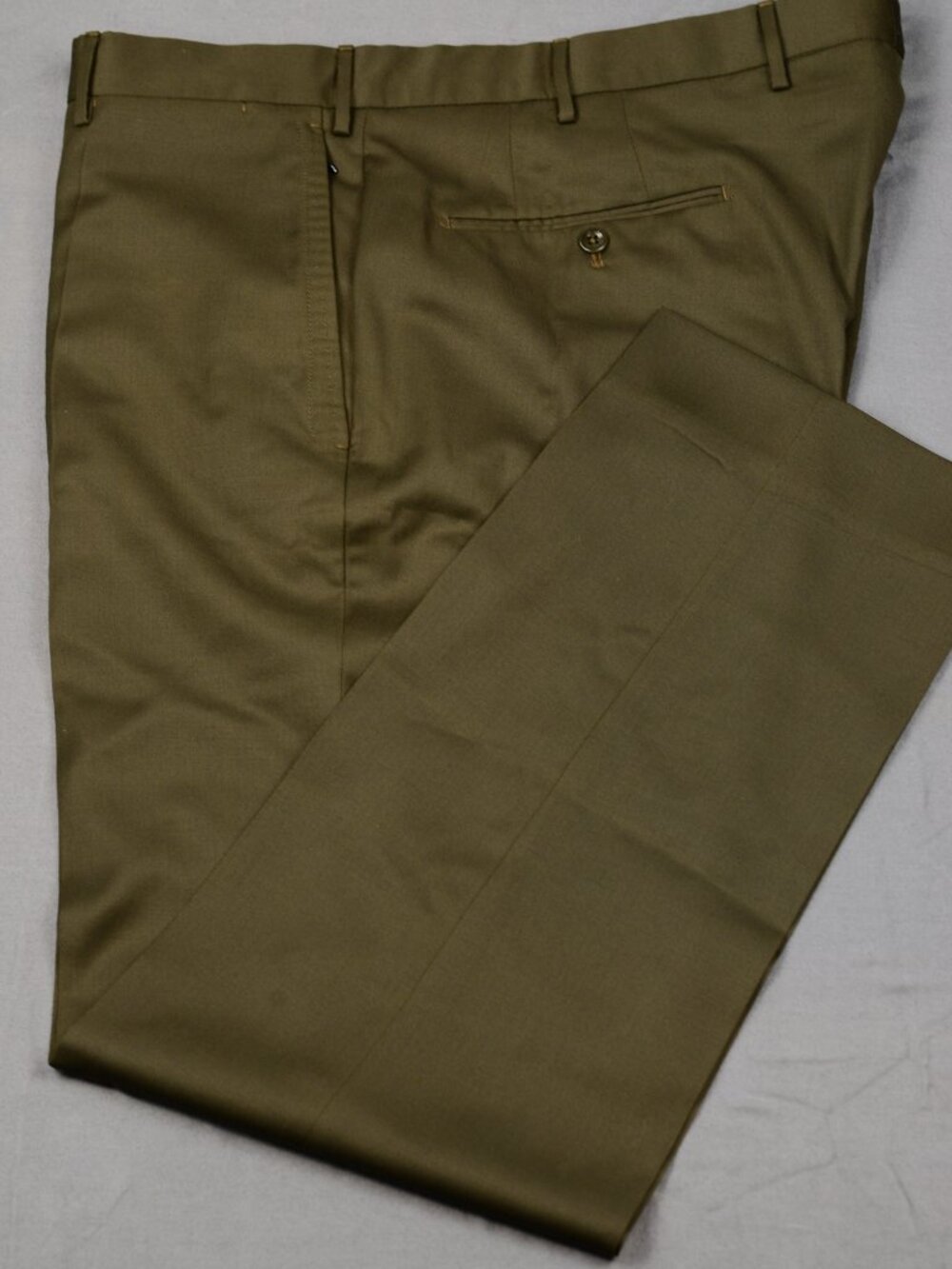 Incotex Classic Fit Wool Trousers Olive Khaki 38x31